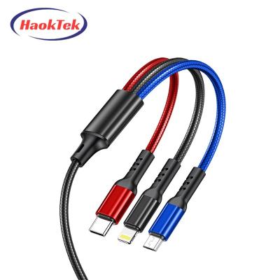 China Professional Manufacturer MP3/MP4 Player Charge Usb Braided 3 In 1 Cable For Mobile Phone for sale