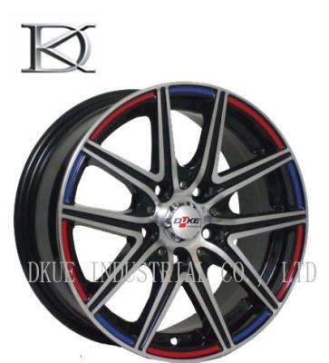 China Deep Dish Toyota Replica Alloy Wheels , Black 17 Inch Rims With Sliver Lip for sale