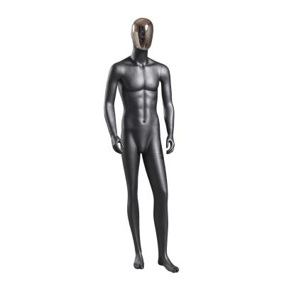 China Upright Full Body Male Mannequin Fiberglass Gold And Silver Plated Face for sale