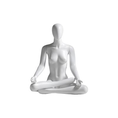 China Yoga Sports Sitting Female Mannequin Full Body Fiberglass With Solid Construction for sale