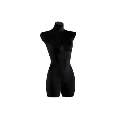 China Lingerie Half Body Woman Mannequin Black Velvet Linen For Showcase for sale