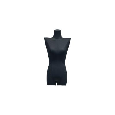 China Armless Woman Half Body Mannequin Wrapped Black Linen With 87cm Hip for sale