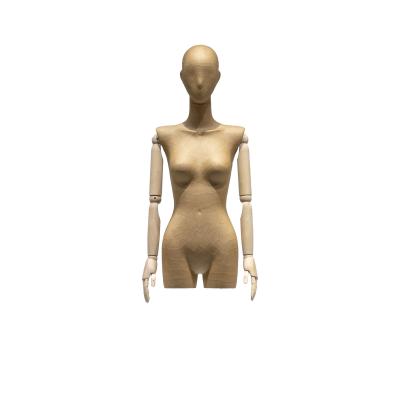 China Natural Korean Version Half Female Mannequin With Head And Wooden Arms for sale