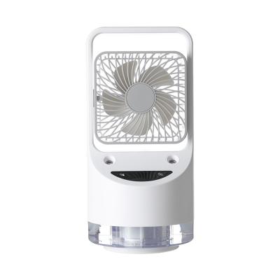 China Water Garage 2022 New 350ml Water Source Dual USB Tank Portable Rotating Spray Fan Rechargeable Electric Desktop Humidification Fan for sale