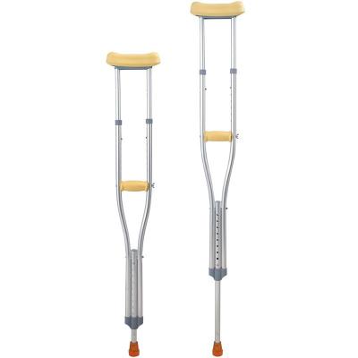 China Rehabilitation Centre Adjustable Height Lightweight Aluminum Adult Underarm Crutches Disabled Axillary Crutches for sale