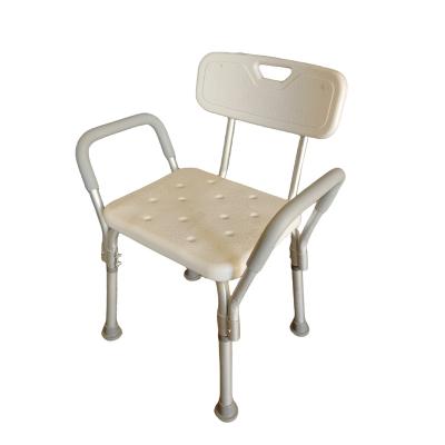 China Health Care Bath Chair Height Adjustable Bathroom Disable Shower Chair With Handles And Back for sale