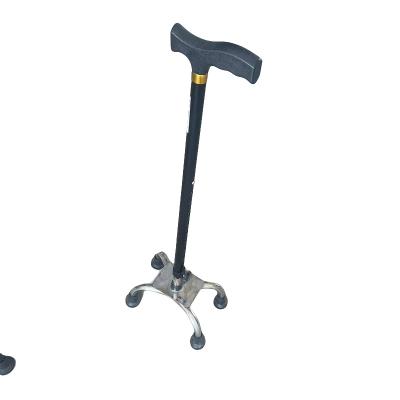 China Adjustable Walking Stick Aluminum Alloy Steel Four-claw Walking Stick Hiking Telescopic Cane Elderly Adjustable Walking Crutch for sale