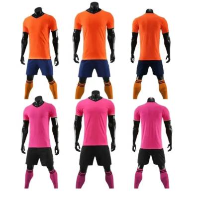 China Sets Wholesale 100% Cheap Custom Mens Soccer Jerseys Sublimation Polyester Soccer Jerseys Kits Soccer Wear Set With Logo for sale