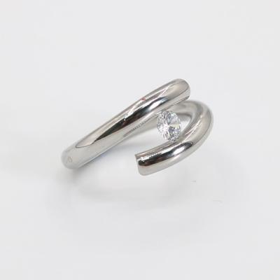 China CLASSIC Stainless Steel Rings For Man And Women Simple Design With CZ Diamond for sale