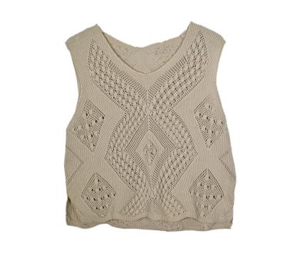 China 2023 New Style Fashion Anti-wrinkle Hollow Out Knitwear Custom Sleeveless V-Neck Knitted Sweater Vest For Men Standard Customization Autumn for sale