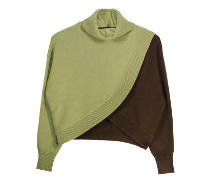 China Wholesale Anti-wrinkle popular style long sleeve turtle neck solid color oversized pullover sweater tops for women for sale