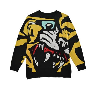 China Anti-wrinkle factory direct sales embroidery pullovers shiny sequin with animal jacquard knitted sweater sweater complete with private label for sale