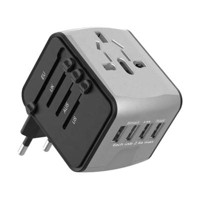 China Charge 4 devices at the same time fashion portable power socket adapter wall international universal travel converter adapter with usb four for sale