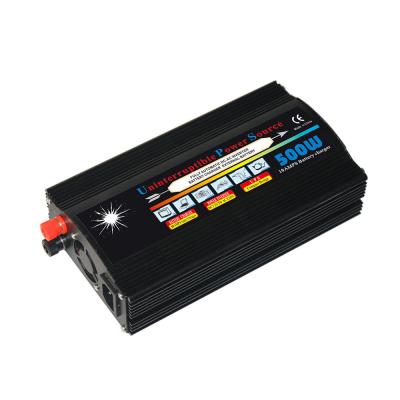 China Manufacturer Supplier Converter 12 to 220 v Auto Inverter with Battery Charger 10a 500w Fast Inversor 24v 220v 226*132*60mm for sale