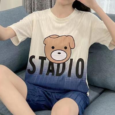 China QUICK DRY the manufacturer directly provides new large size pajamas, women's summer Korean loose double-sided cute cute short shorts, ho for sale