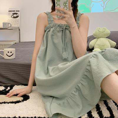 China QUICK DRY factory directly supply new products in summer ruched ruched bell h skirt the long square fashion edge without collar sleeve for sale