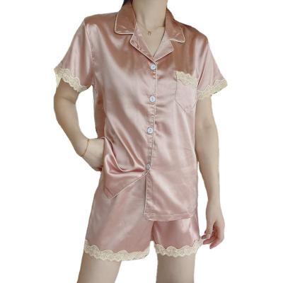 China Thin QUICK-DRY thin short-sleeved thin top section women's pajamas sex female pure silk household lovely to take dress two for sale