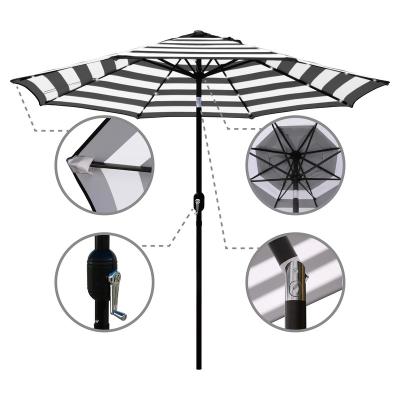 China Outdoor Patio Led Solar Power Umbrella Garden Restaurant Umbrella Lighted Market Umbrella for sale