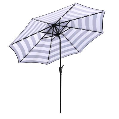 China Hight Quality Outdoor Garden Patio Umbrella With Solar Led Parasol Light for sale