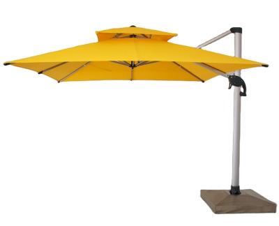 China 2022 Manufacturing Cantilever Garden Outdoor Umbrella Offset Patio Parasol Double Roof Roma Umbrellas for sale