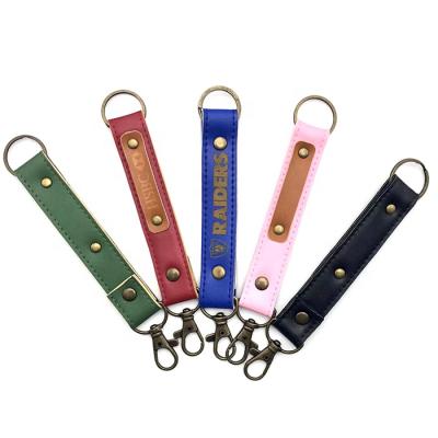 China High Quality Fashion Leather Letter Name Band Crochet Material Woman Initial Key Chain Movable Lanyard for sale