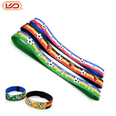 China China Custom Logo Sport Fabric Wristbands Elastic Wrist Bands With Inner Silicon For Events for sale