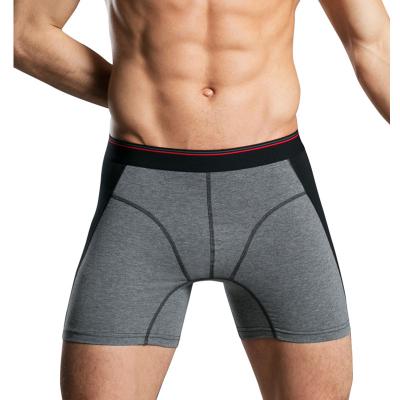 China Classic Design OEM Cotton Boxer Shorts Long Leg Breathable Sport Underwear For Men for sale