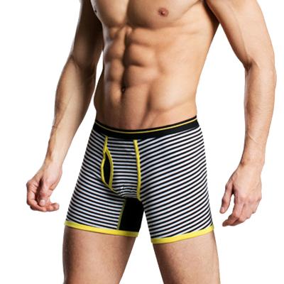 China Breathable OEM Bars Elastic Waistband Cotton Underwear With Fly Underpants For Men for sale