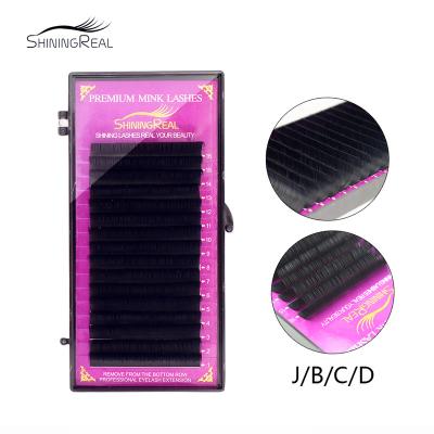 China Natural Super Soft Individual Extension Mink Lashes ShiningReal Eyelash Extension 16 Rows False Eyelash Extension for sale