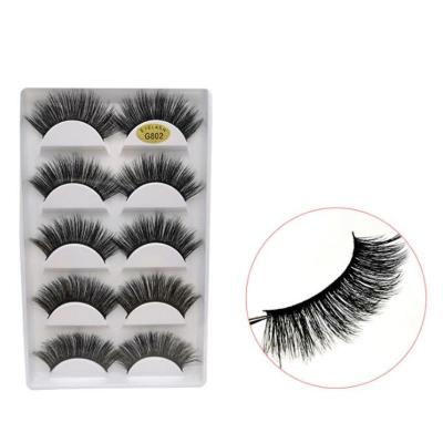 China G802 5pairs/set Thick False Eyelashes 5 Pairs Long Natural 3D False Eyelashes Handmade Makeup Tools for sale