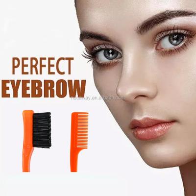 China Soft Flat Brush Double Sided Portable Cosmetic Smooth Eyelash and Eyebrow Comb Grooming Soft Edge Eyebrow Tamer Brush for sale