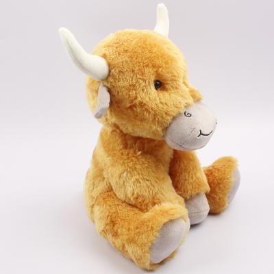 China Customized Plush Toy CE Standard 20cm Long Yellow Pile Sitting Soft Stuffed Animals Yaks for sale