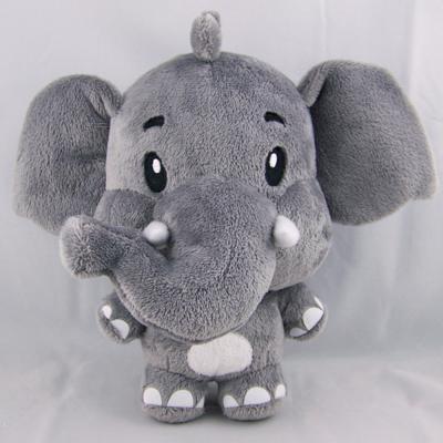 China Best Home Custom Made Plush Gray Elephant Animal Toy With Long Nose for sale