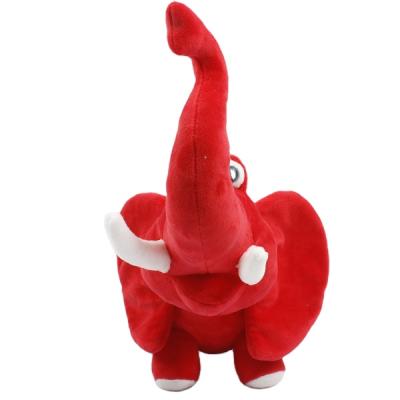 China 2021 new design 20cm velboa plush toy stuffed elephant plush red standing animal for sale