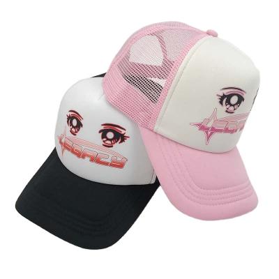 China COMMON Custom High Quality Printed Trucker Mesh Hats 5 Panels Foam Screen Printing Plain Trucker Hats Breathable Cap for sale