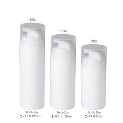 China Personal Wholesale Custom White Airless Pump Bottle Cosmetic Packaging 100ml Airless Skin Care Bottle for sale