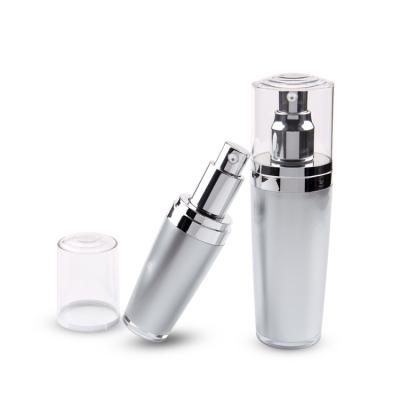 China Skin Care Cream Bottle High Quality Silver Empty Acrylic Cosmetic for sale