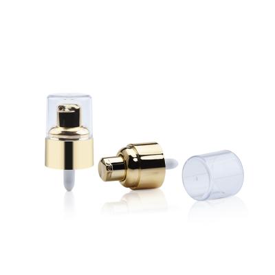 China Non Spill Custom Aluminum Lotion Cream Pump , Gold Eye Cream Airless Pump Foundation Cosmetic Pump for sale