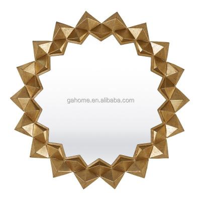 China 2022 Wholesale Minimalist Metal Wall Mirror Large Round Wall Mounted Gold Decoration Mirror for sale