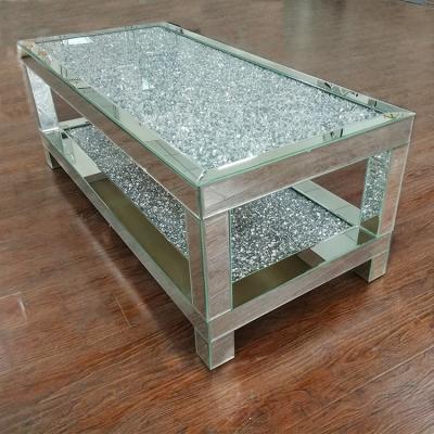 China Contemporary Success Crushed Diamond Mirrored Coffee Table Living Room Furniture Couch Sofa Mirrored Center Table for sale