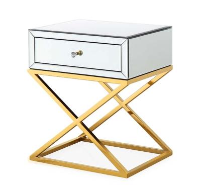 China (Other) Gahome Best Seller Stainless Steel Adjustable Mirrored Side Table Mirrored Coffee Table End Tables for sale