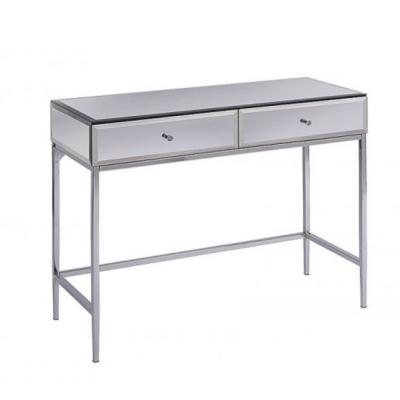 China Handmade Mirrored Living Room Classic Two Drawers Stainless Steel Console Table for sale