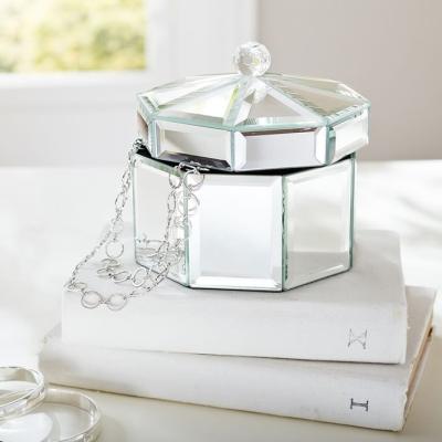 China Silver Mirrored Jewelry Box Female Hot Sale Octagon Box / Holder Storage For Make Up Dressing For Sale for sale