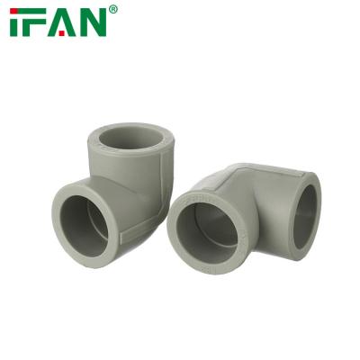 China Wholesale Delivery Water Ifan Factory Good Quality Gray Color Elbow Ppr Pipe Plastic Fittings For Ppr Pipe Use for sale