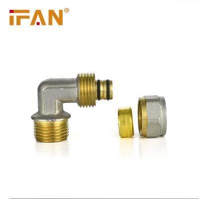 China High Intensity Hot Water And Cold Water Pex Ifan Pipe System Sound Pex Pipe Compression Brass Fitting Male Elbow for sale