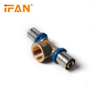 China Pex Pipe System IFAN Pex Pipe Press Fittings Female Tee Brass Pex Fittings Available OEM Pex Pull-Resistant for sale