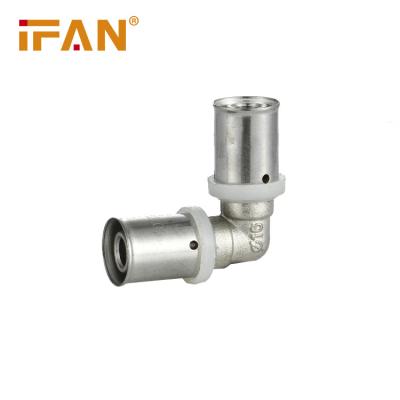 China Ifan Pipe System Factory Selling Brass Fitting Brass Elbow Pipe Press Fitting For Pipe Use for sale