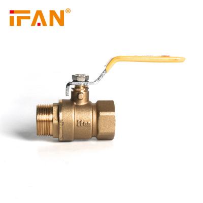 China General Ifan Yellow Color Hygienic and Non-Toxic Materials and Pipe Fittings Brass Ball Valve High Performance Butterfly Valve for sale