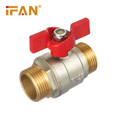 China Ifan High Work Temperature General High Quality Pipe Fittings Brass Ball Valves Brass Butterfly Valve for sale