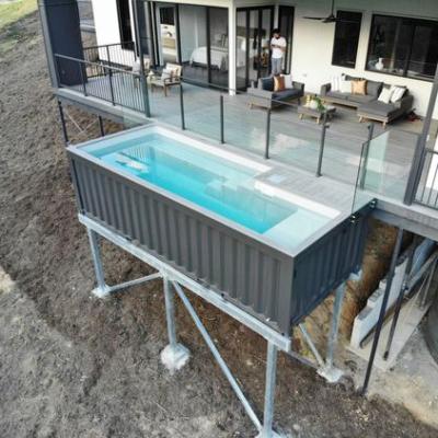 China Quick assembly Customised container swimming pool large outdoor above ground prefab shipping price container pool for sale